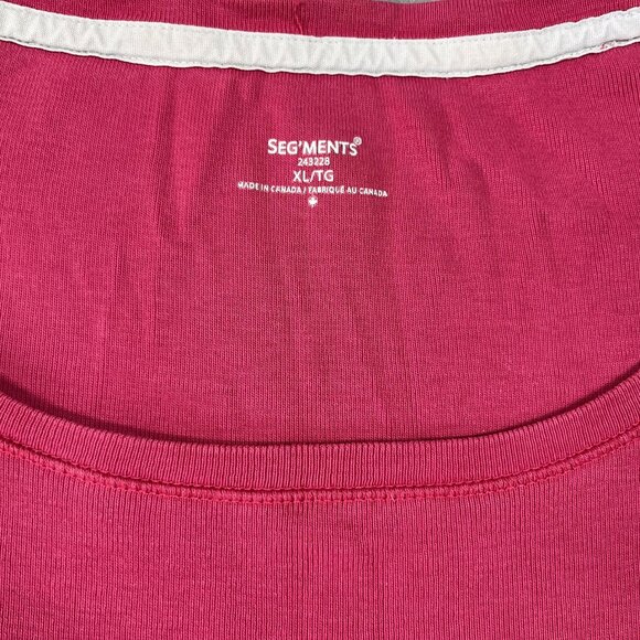 SEG'MENTS Shirt Womens XL Pink 3/4 Sleeve Scoop Neck Cotton Casual T-Shirt Tee - Picture 2 of 7